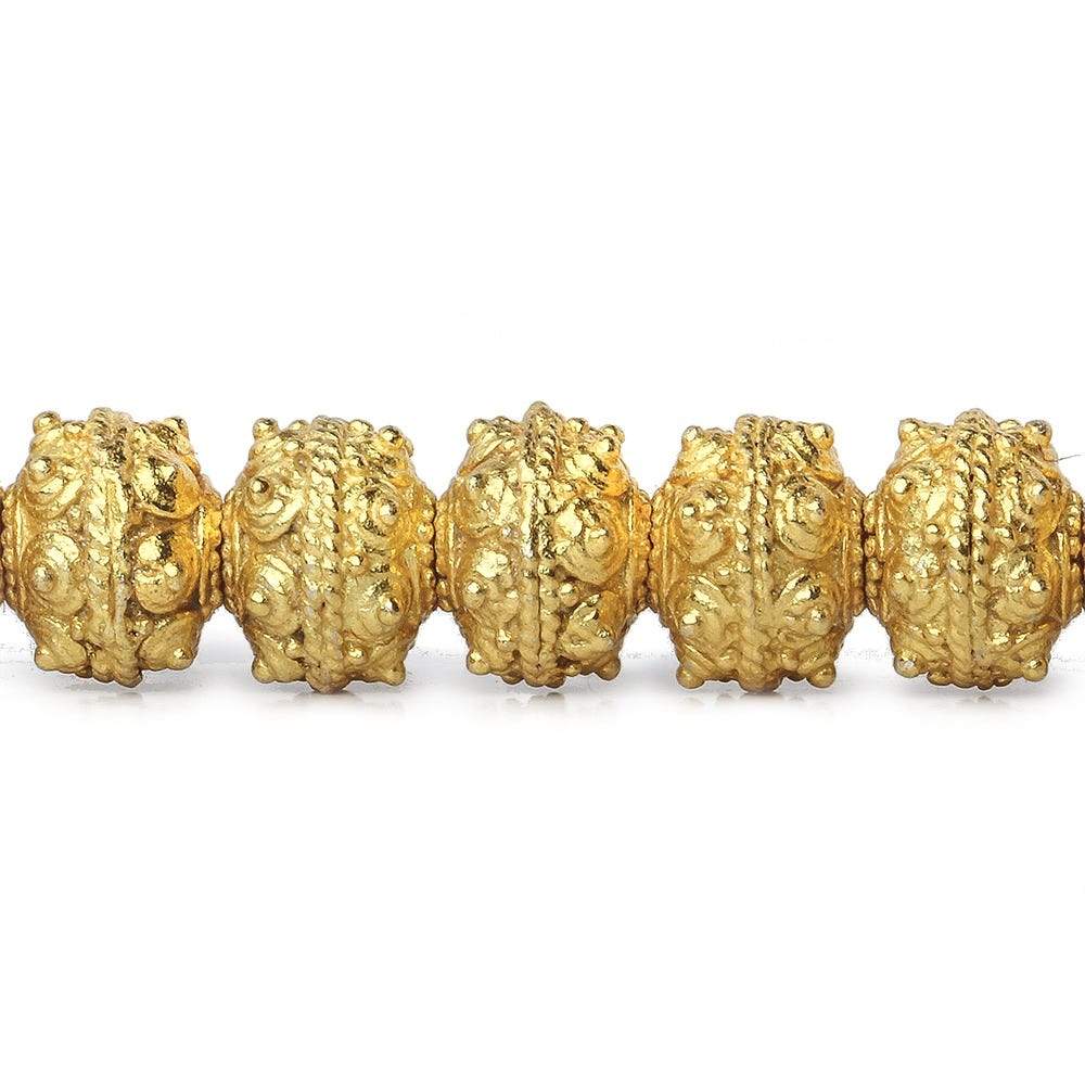 8mm 22kt Gold plated Copper Bead Roval Sphere Design 8 inch 28 pieces