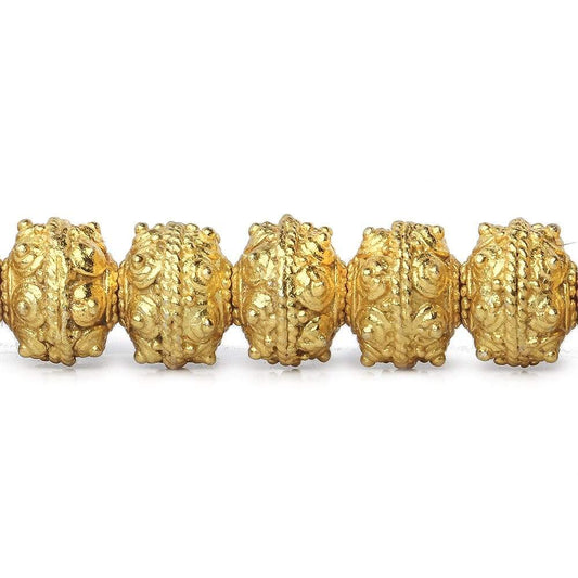 8mm 22kt Gold plated Copper Bead Roval Sphere Design 8 inch 28 pieces