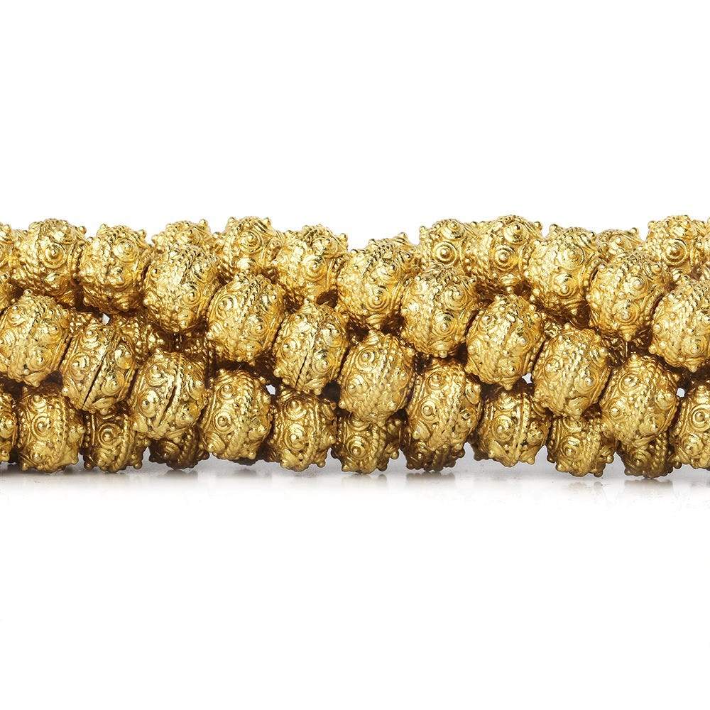 8mm 22kt Gold plated Copper Bead Roval Sphere Design 8 inch 28 pieces