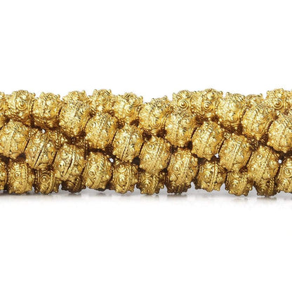 8mm 22kt Gold plated Copper Bead Roval Sphere Design 8 inch 28 pieces