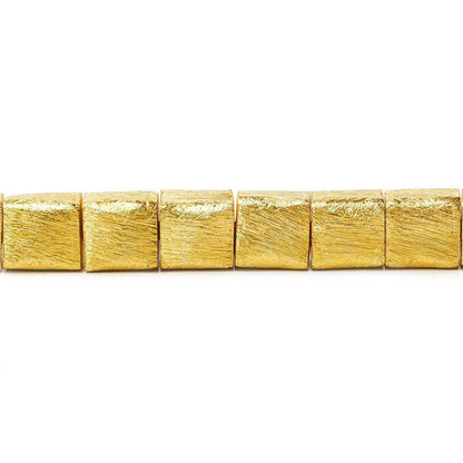 8mm 22kt Gold plated Copper Brushed Cube Bead 8 inch 24 pieces