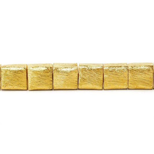 8mm 22kt Gold plated Copper Brushed Cube Bead 8 inch 24 pieces