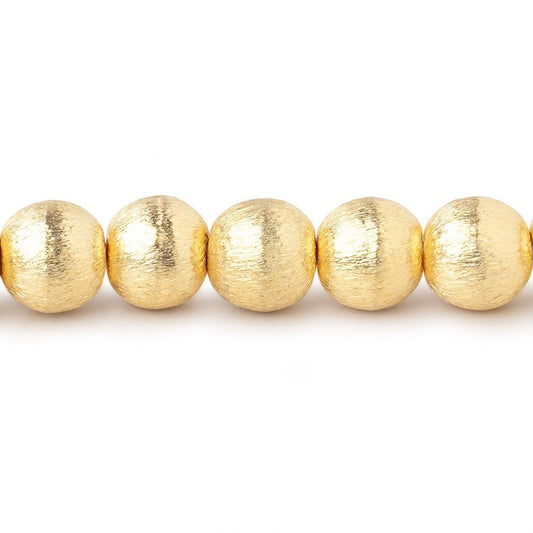 8mm 22kt Gold plated Copper Brushed Round Beads 8 inch 27 pieces