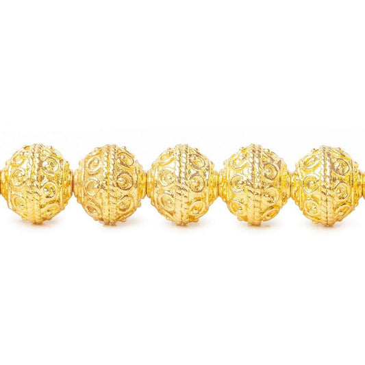 8mm 22kt Gold plated Copper Round Beads 8 inch 28 beads