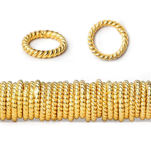 8mm 22kt Gold Plated Copper Twisted Jump ring 8 inch 140 pieces