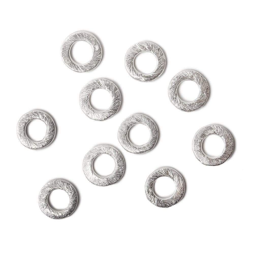 8mm .925 Silver brushed Jump Ring Set of 10 pieces