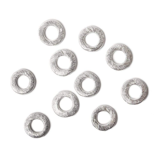 8mm .925 Silver brushed Jump Ring Set of 10 pieces