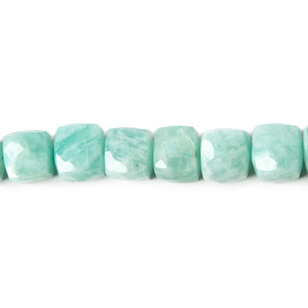 8mm Amazonite Faceted Cube Beads 8 inch 27 pieces
