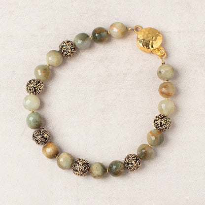 8mm Antiqued 22kt Plated Copper Rounds with Miligrain Circles 8 inch 27 beads