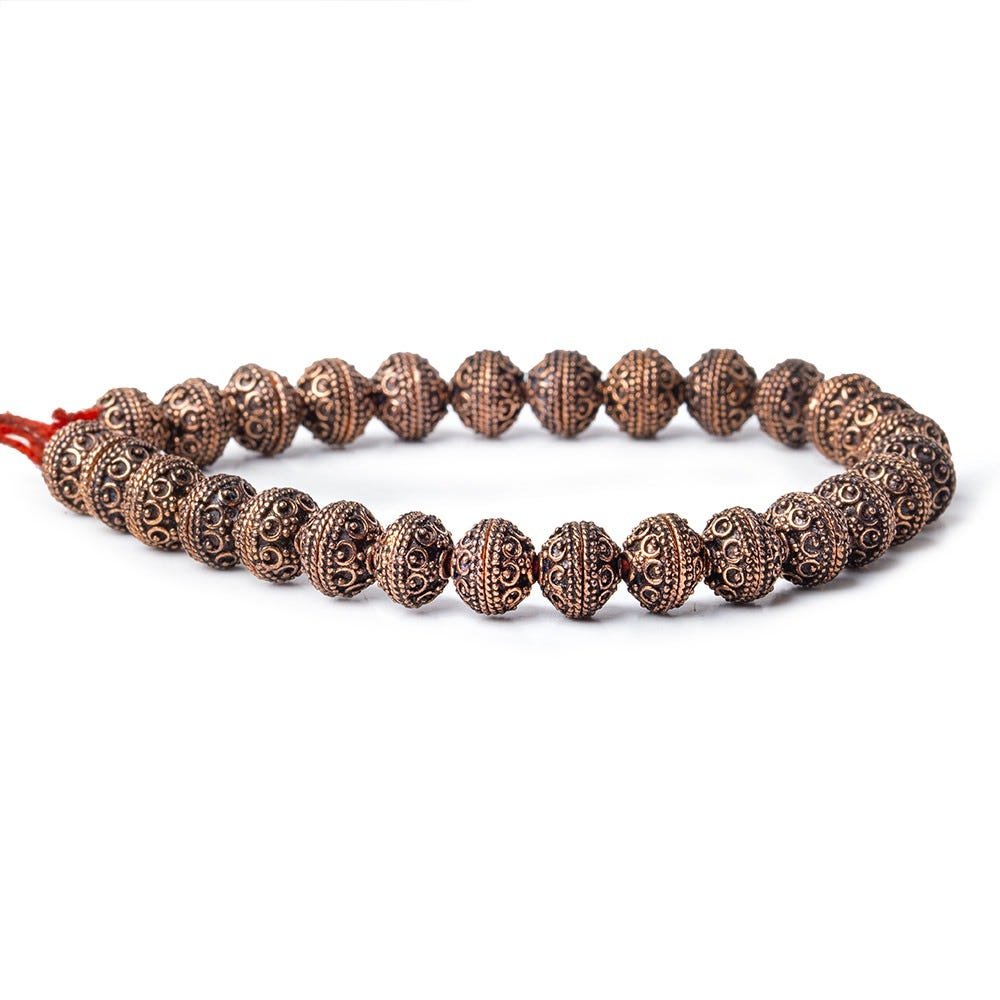 8mm Antiqued Copper Bead Cap Roval Petite Persian 8 inch 56 pcs