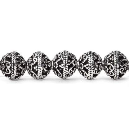 8mm Antiqued Sterling Silver plated Copper Moroccan Bead 8 inch 28 pcs