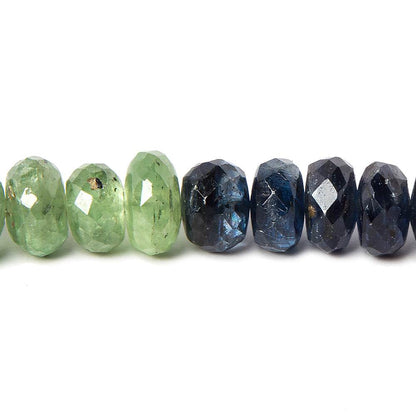 8mm Blue and Green Kyanite Faceted Rondelle Beads 16.5 inch 95 beads
