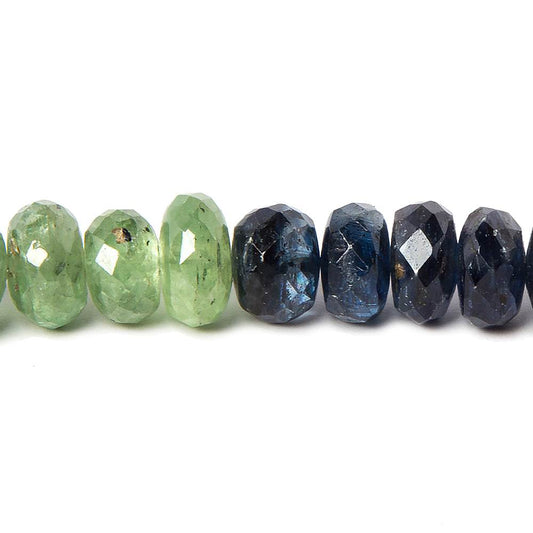 8mm Blue and Green Kyanite Faceted Rondelle Beads 16.5 inch 95 beads