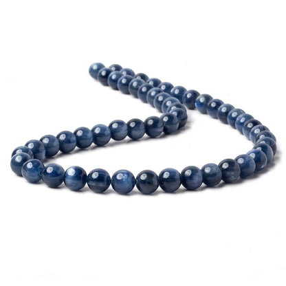 8mm Blue Kyanite Plain Rounds 16 inch 51 beads AA