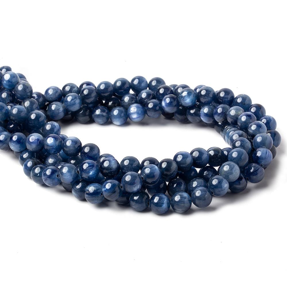 8mm Blue Kyanite Plain Rounds 16 inch 51 beads AA