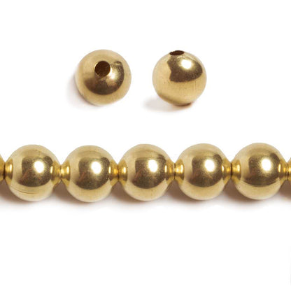 8mm Brass plain round beads 8 inch 28 pieces