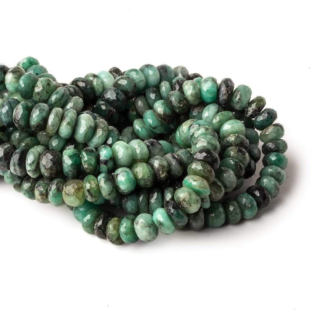 8mm Brazilian Emerald Faceted Rondelles 8 inch 41 pieces