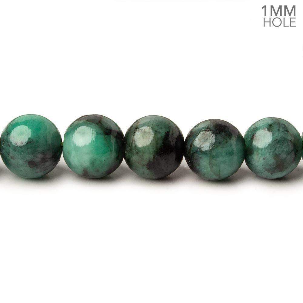 8mm Brazilian Emerald Plain Round Beads 16 inch 51 pieces 1mm Hole