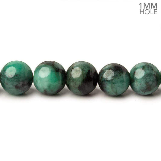 8mm Brazilian Emerald Plain Round Beads 16 inch 51 pieces 1mm Hole