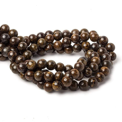 8mm Bronzite plain round beads 15.5 inch 47 pieces