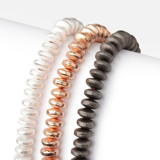 8mm Brushed Puffy Disc Beads