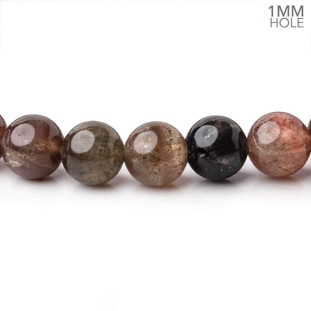 8mm Cat's Eye Scapolite Plain Rounds 7 inch 25 Beads with 1mm Hole