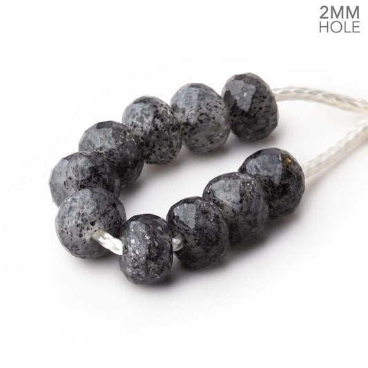 8mm Celestial Quartz 2mm Large Hole Faceted Rondelle Set of 10