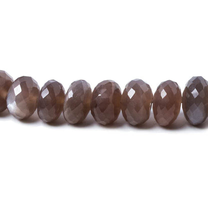 8mm Chocolate Moonstone faceted rondelle beads 16 inch 74 pieces