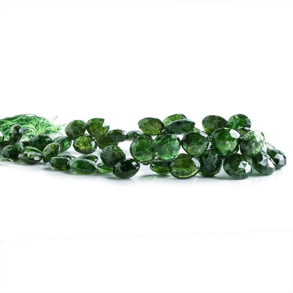 8mm Chrome Green Tourmaline Faceted Heart Beads 49 beads 8 inch