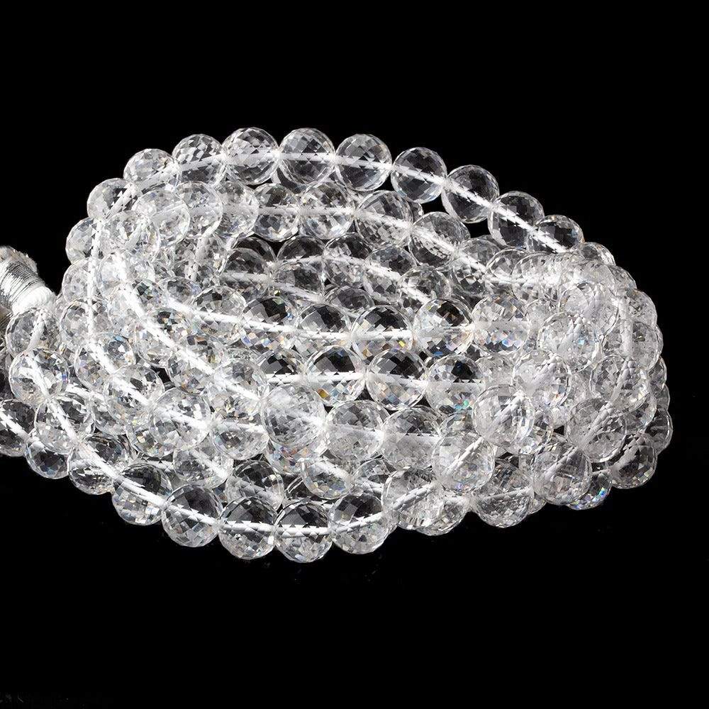 8mm Crystal Quartz Faceted Round Beads 16 inch 51 pieces