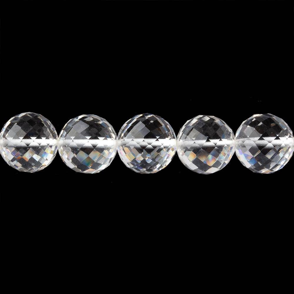 8mm Crystal Quartz Faceted Round Beads 16 inch 51 pieces