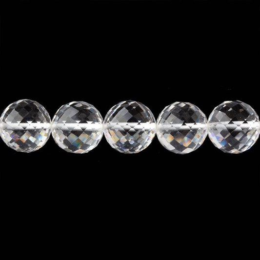 8mm Crystal Quartz Faceted Round Beads 16 inch 51 pieces