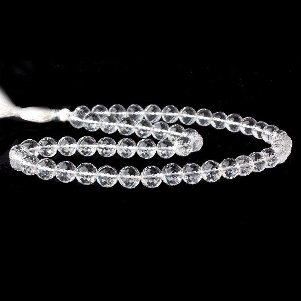 8mm Crystal Quartz Faceted Round Beads 16 inch 51 pieces