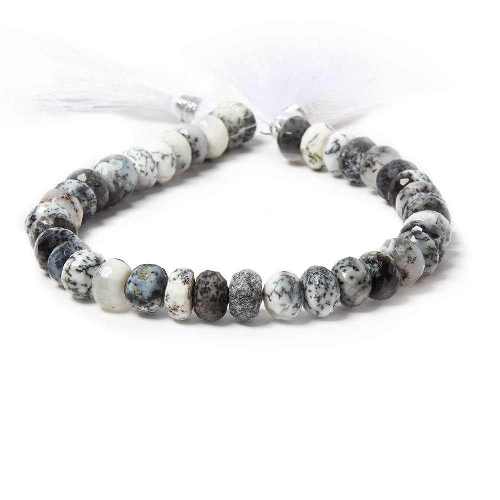 8mm Dendritic Opal faceted rondelles 8 inches 39 beads AA grade