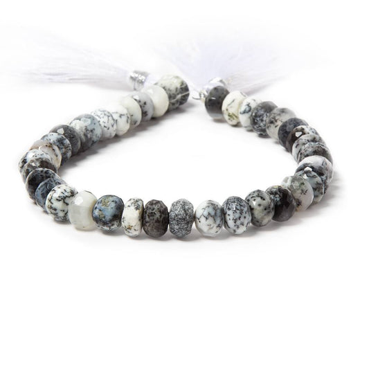 8mm Dendritic Opal faceted rondelles 8 inches 39 beads AA grade