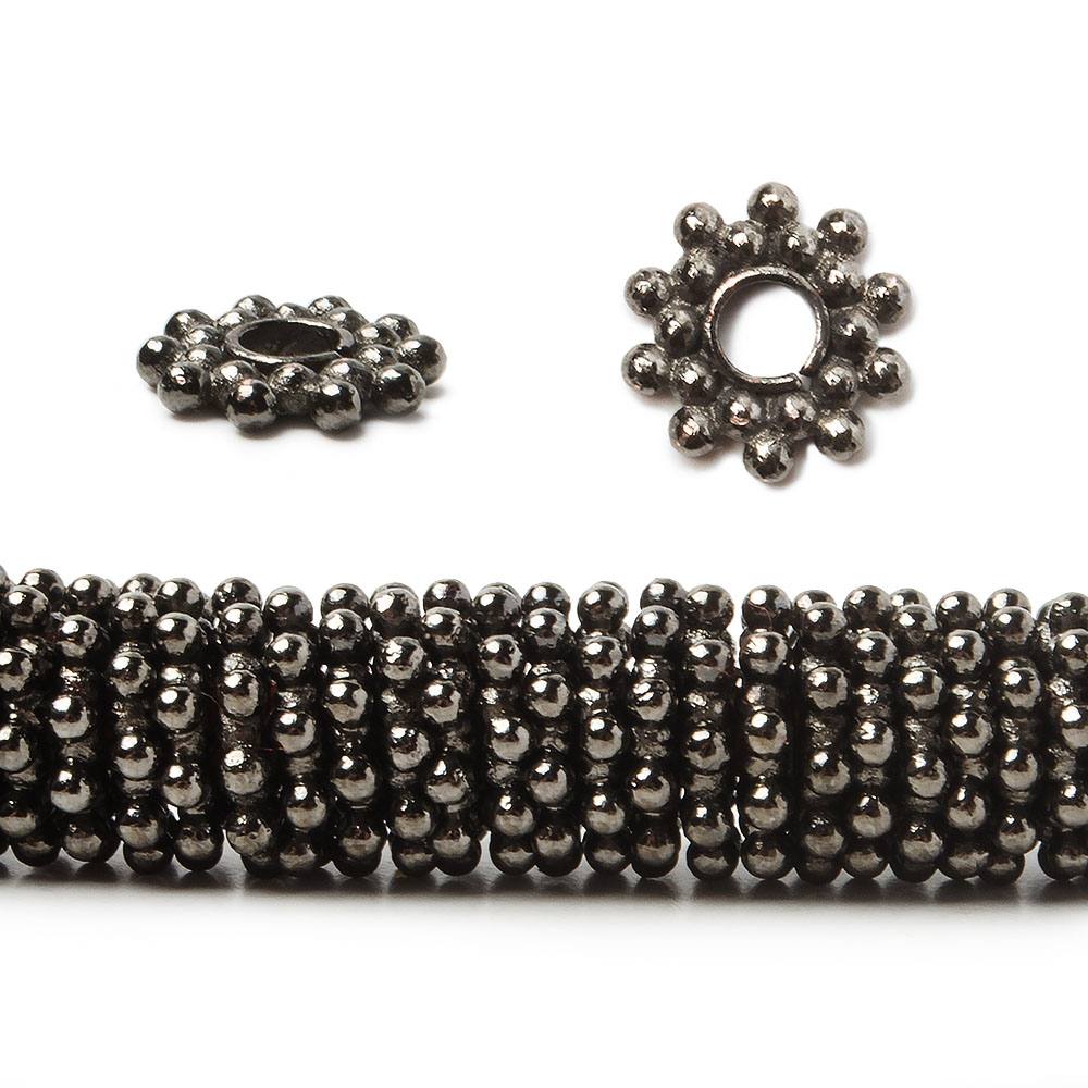8mm Double Row Daisy Spacers with 2.5mm Large Hole 8 inch 135 Beads