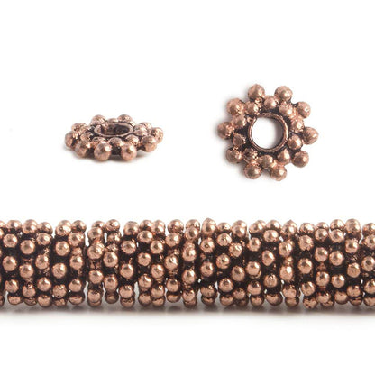 8mm Double Row Daisy Spacers with 2.5mm Large Hole 8 inch 135 Beads