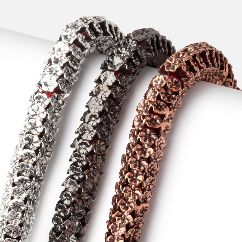 8mm Floral Edge Spacers with 3mm Large Hole 8 inch 62 Beads