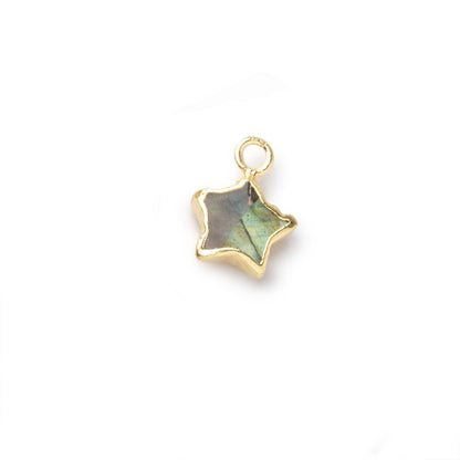 8mm Gold Leafed Labradorite Faceted Star Focal Pendant 1 piece