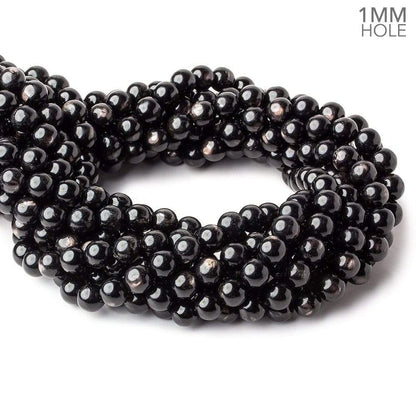 8mm Hypersthene plain round large hole beads 15.5 inch 52 beads A