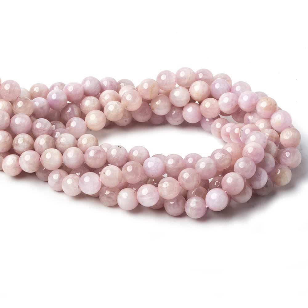 8mm Kunzite Plain Rounds 16 inch 51 beads AA