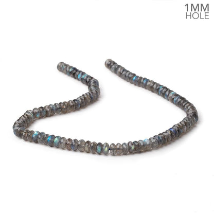 8mm Labradorite Faceted Rondelle Beads 16 inch 105 pieces 1mm Large Hole