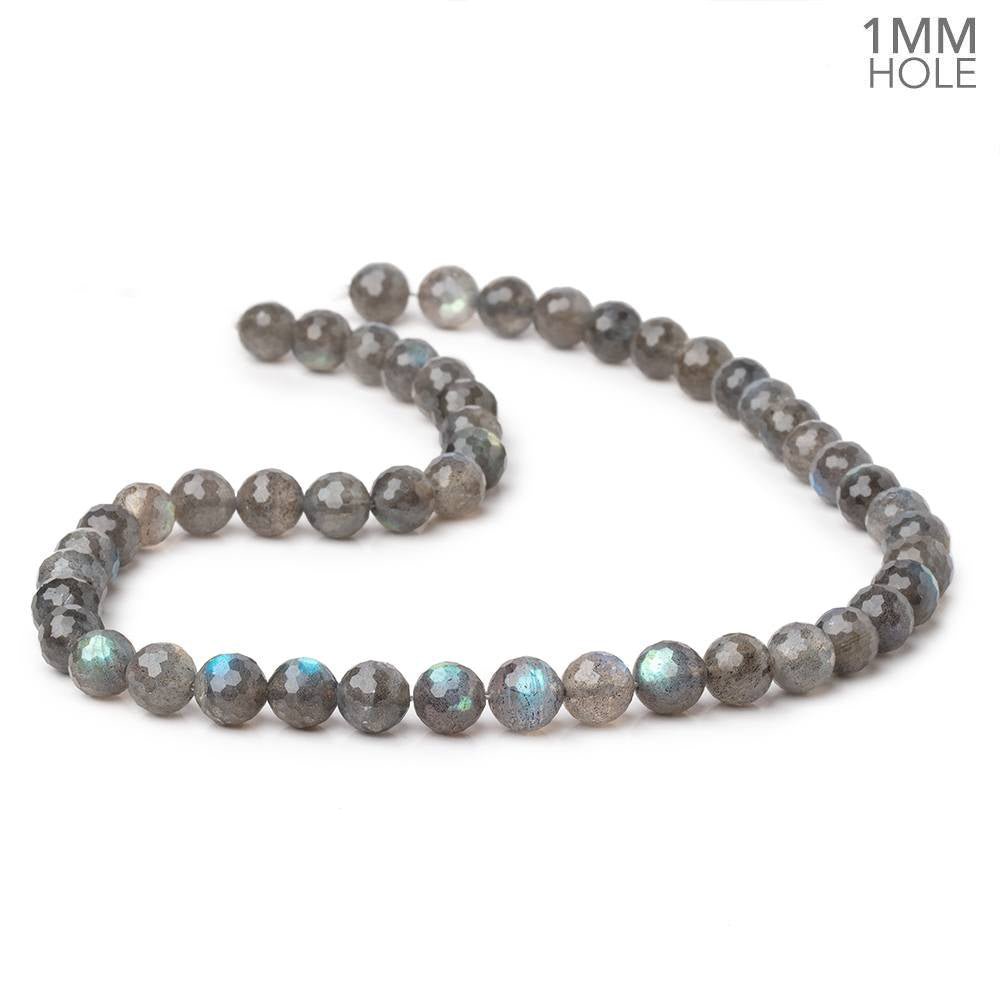 8mm Labradorite Faceted Round Beads 15 inch 48 pieces 1mm Large Hole