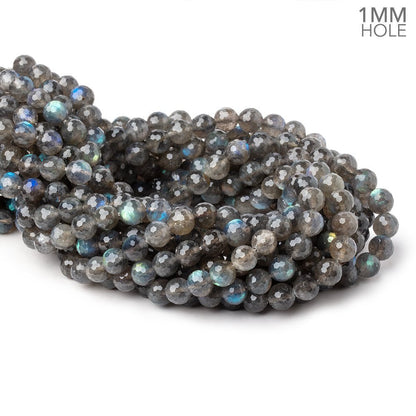 8mm Labradorite Faceted Round Beads 15 inch 48 pieces 1mm Large Hole