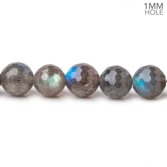 8mm Labradorite Faceted Round Beads 15 inch 48 pieces 1mm Large Hole