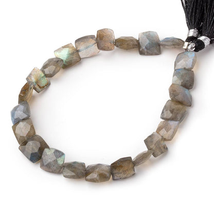 8mm Labradorite faceted square beads 7.5 inch 21 pieces