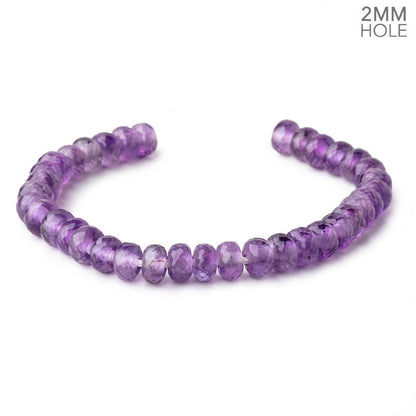 8mm Light Amethyst 2mm Large Hole Faceted Rondelles 8 inch 36 Beads