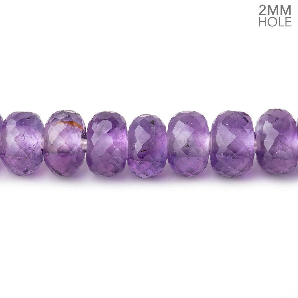 8mm Light Amethyst 2mm Large Hole Faceted Rondelles 8 inch 36 Beads