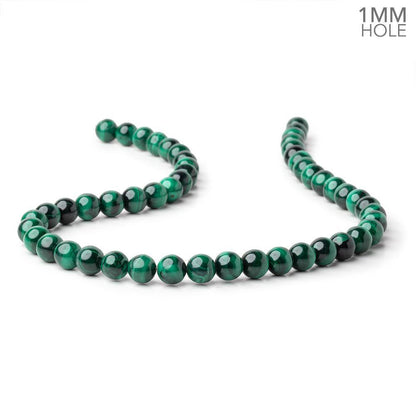 8mm Malachite Plain Round Beads 15.5 inch 51 pieces 1mm hole