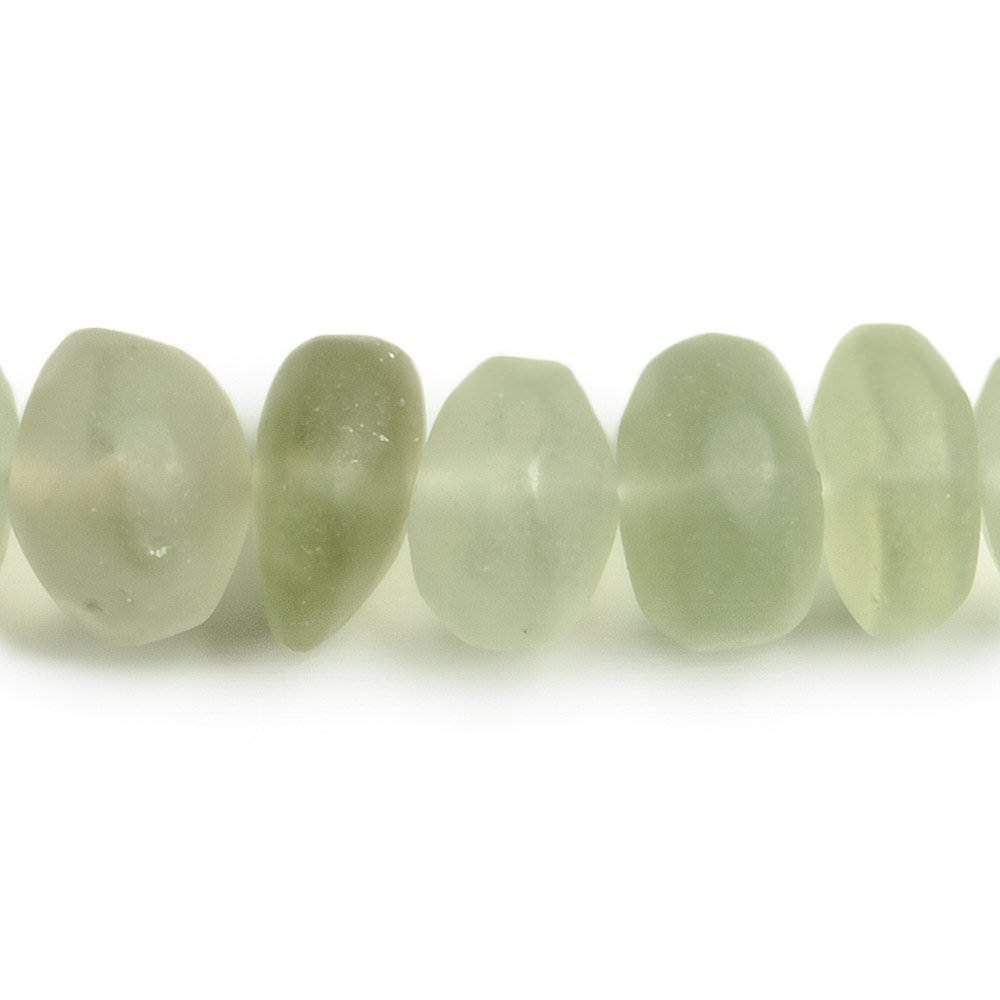 8-9mm Matte Prasiolite plain rondelle beads 7.5 inch 34 pieces